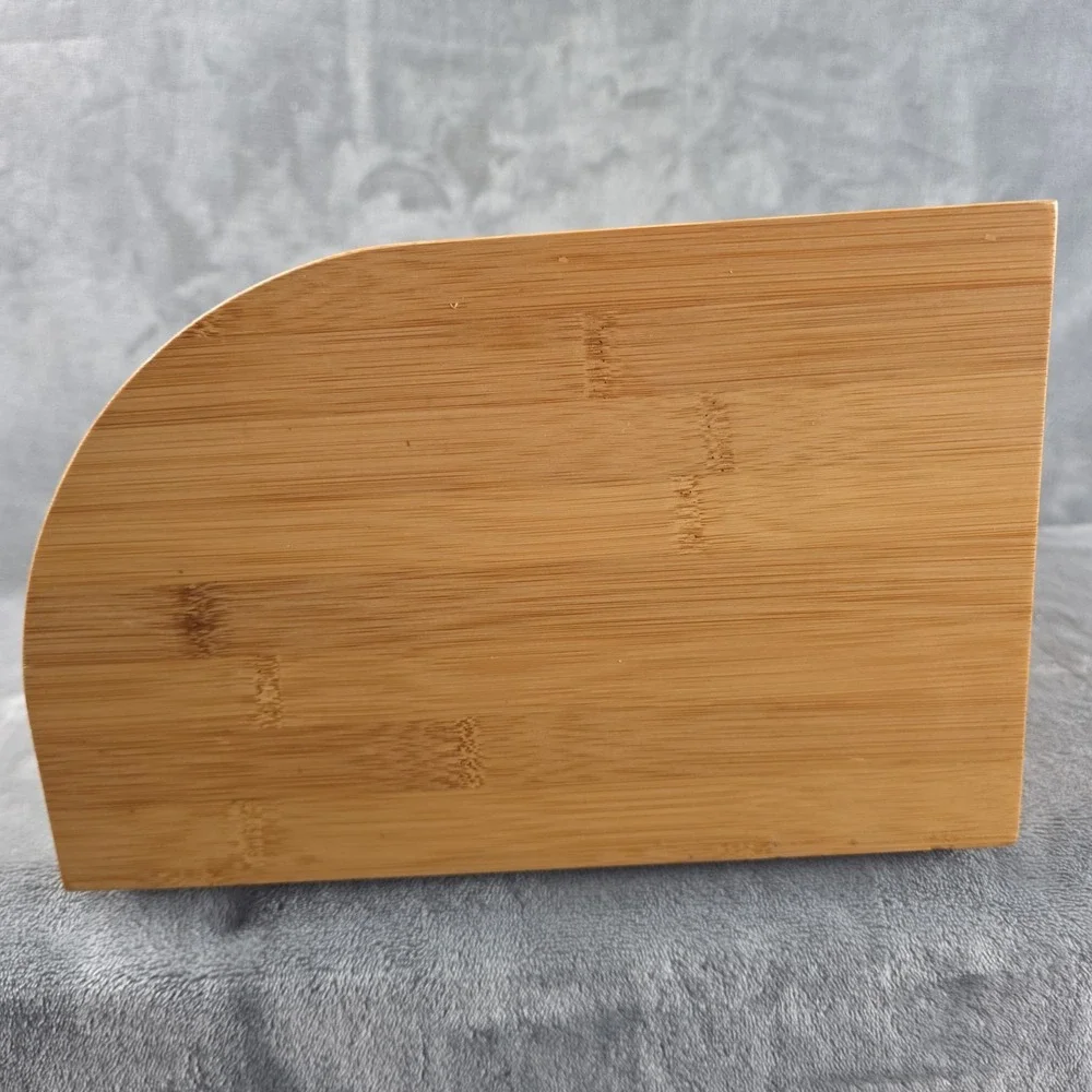 Large Rolltop‎ Bamboo Wood Bread Box Light Natural Wood Grain